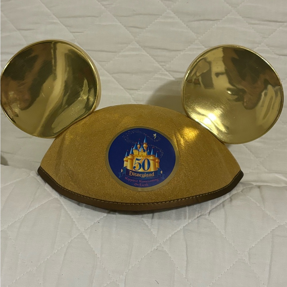 Disneyland 50th Anniversary Gold Mickey Ears Hat